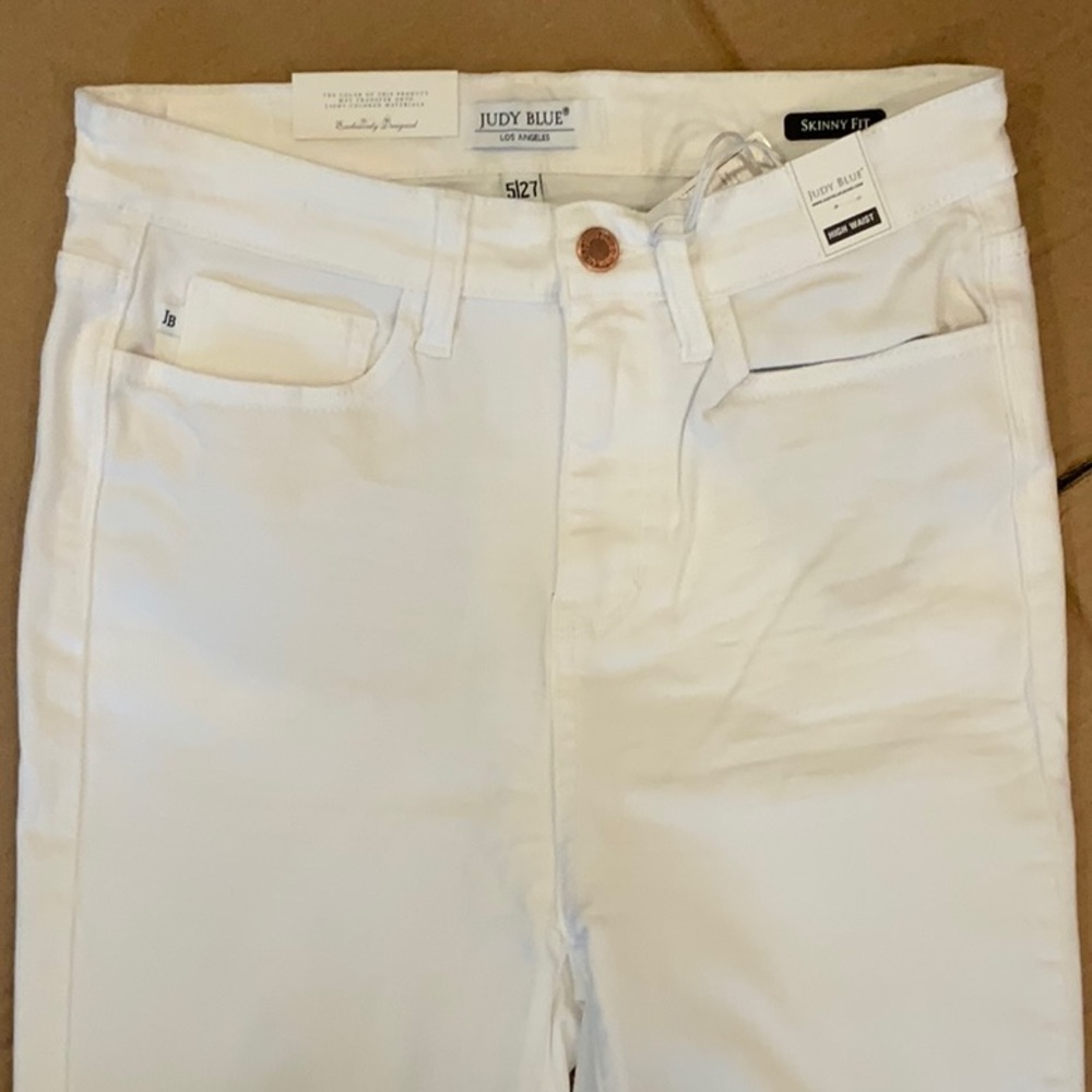 Judy Blue White Skinny Ankle Jeans